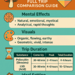 Psilocybin vs LSD trip infograph