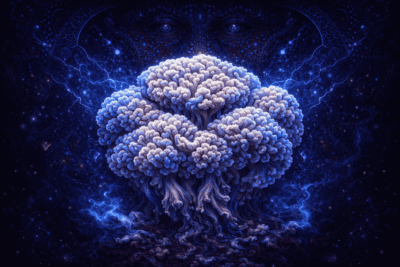 Illustration of Enigma mushrooms with a brain-like appearance, highlighting extreme potency, clone-only growth, limited supply, and discreet Canada-wide shipping.